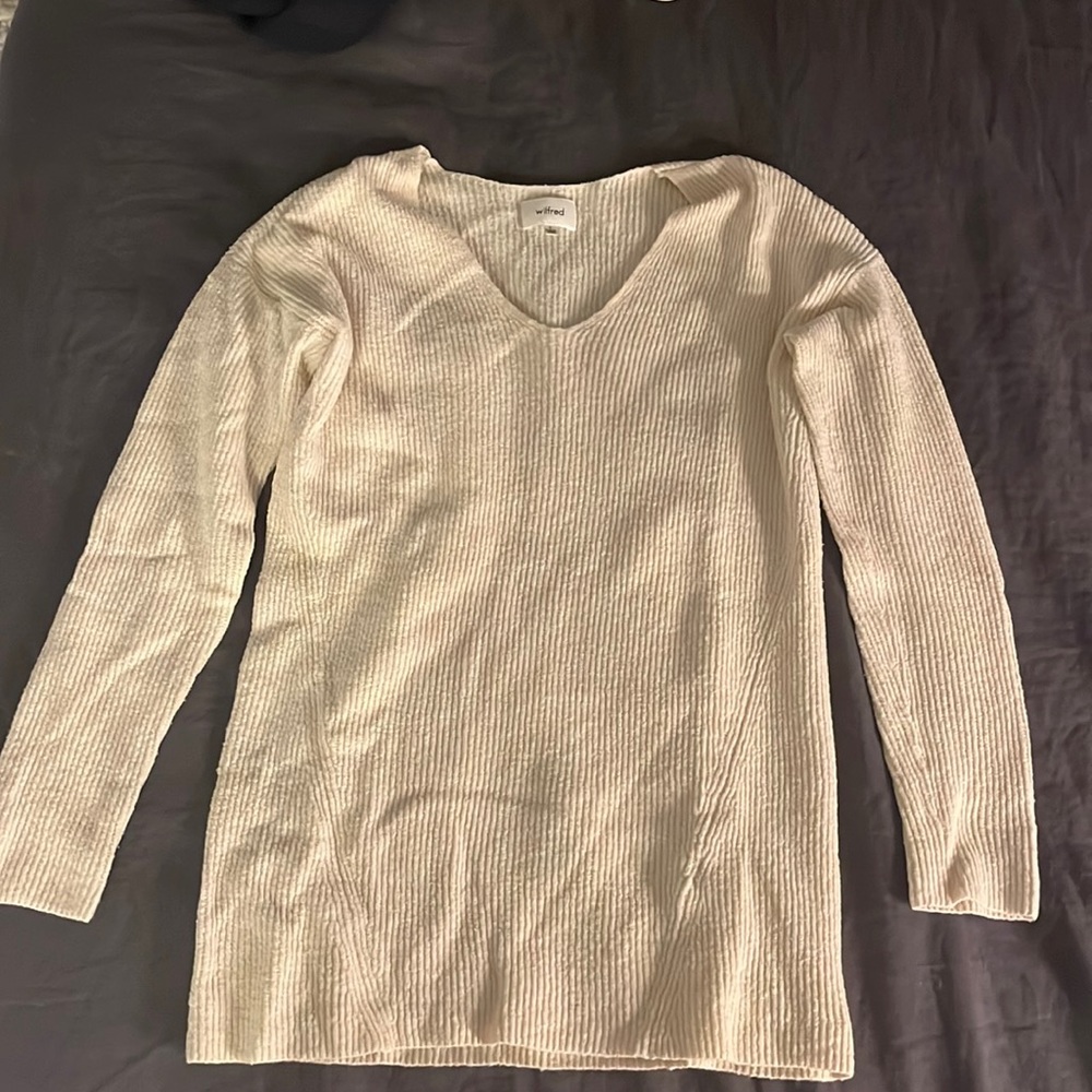 Wilfred Cream long sleeve sweater, tunic style.